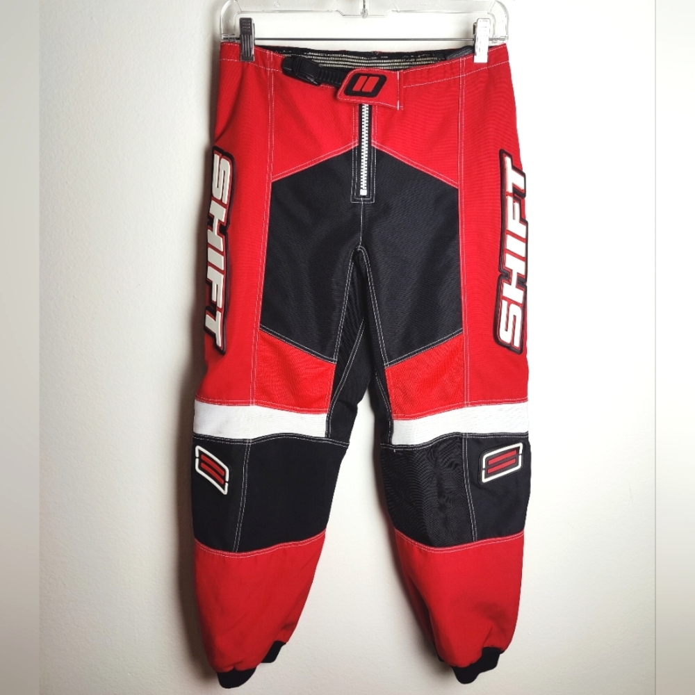 Shift Advanced Dirt Bike Racing Pants, Red/Black, Youth Sz 12-14 28